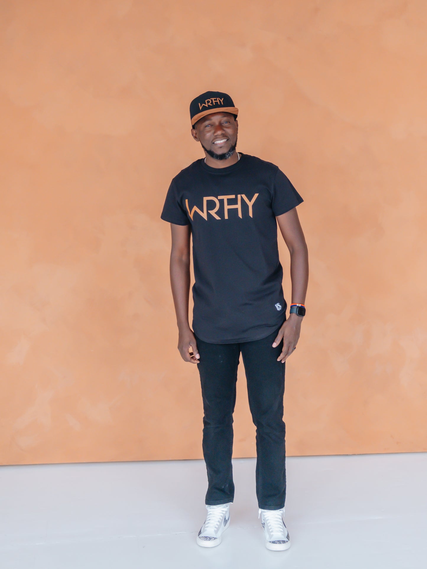 WRTHY Devotional Lifestyle Black Curved Hem T-shirt Devotional Lifestyle