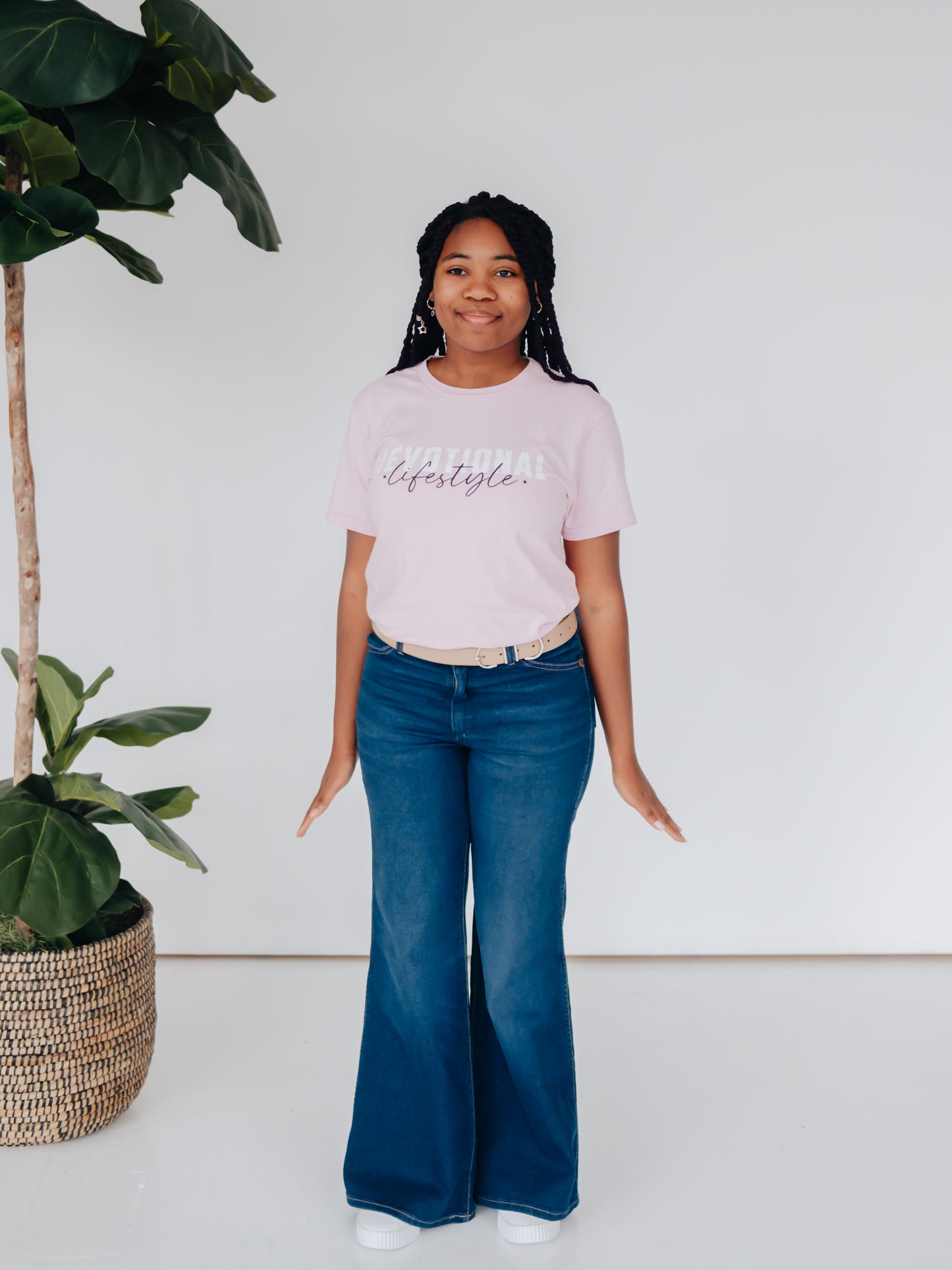 Devotional Lifestyle Pink Curved Hem T-shirt Devotional Lifestyle