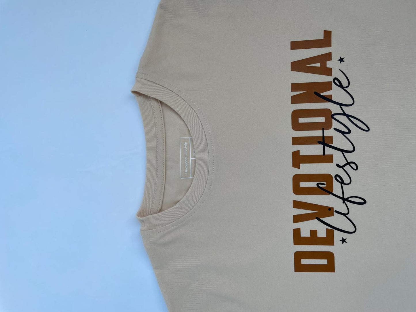 Devotional Lifestyle Tan Curved Hem T-shirt Devotional Lifestyle