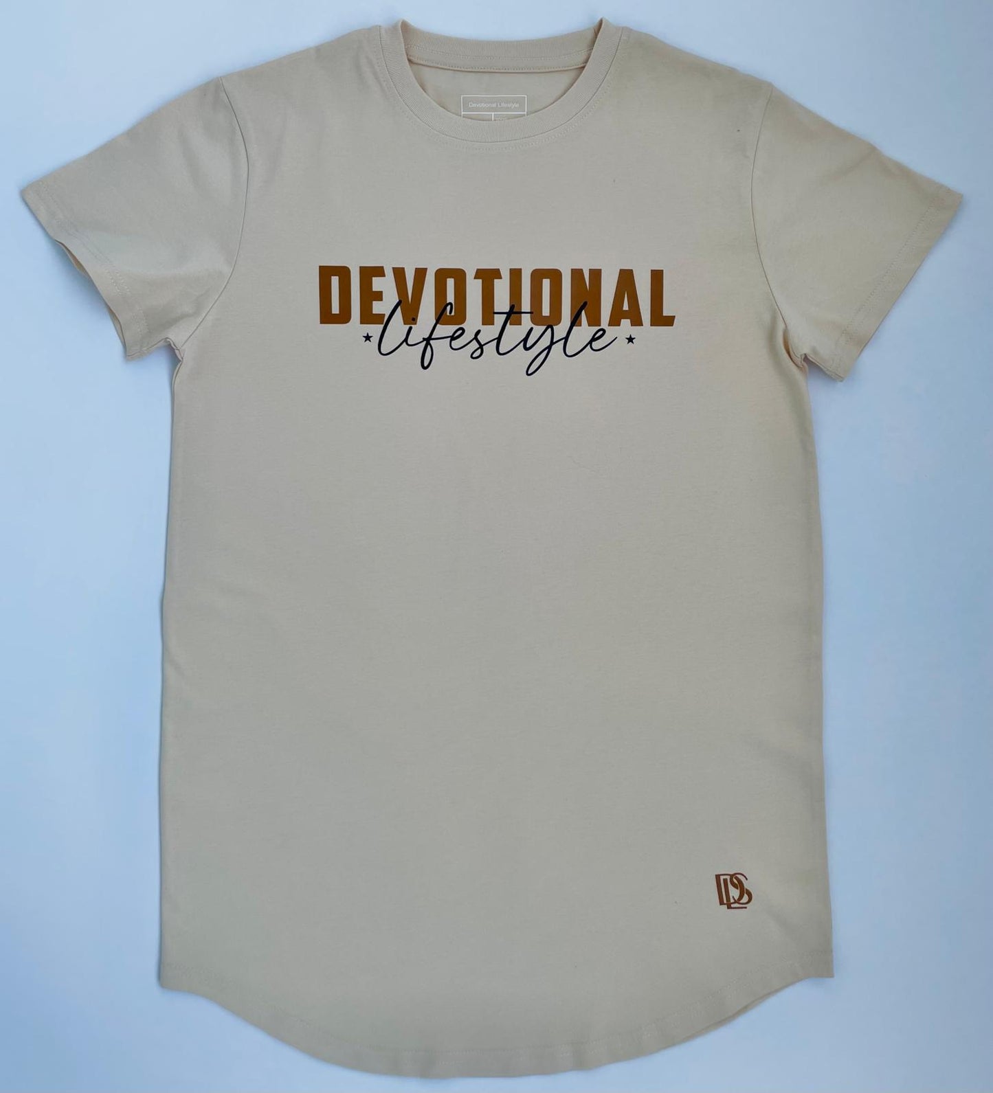 Devotional Lifestyle Tan Curved  Hem T-shirt Devotional Lifestyle