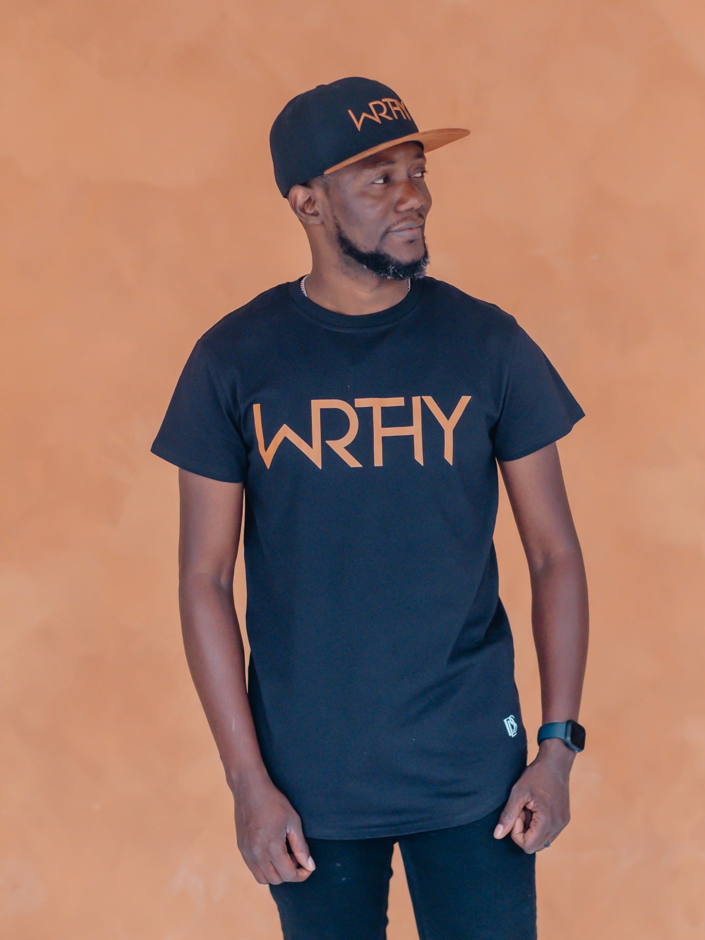 WRTHY Devotional  Lifestyle Black Curved  Hem T-shirt Devotional Lifestyle