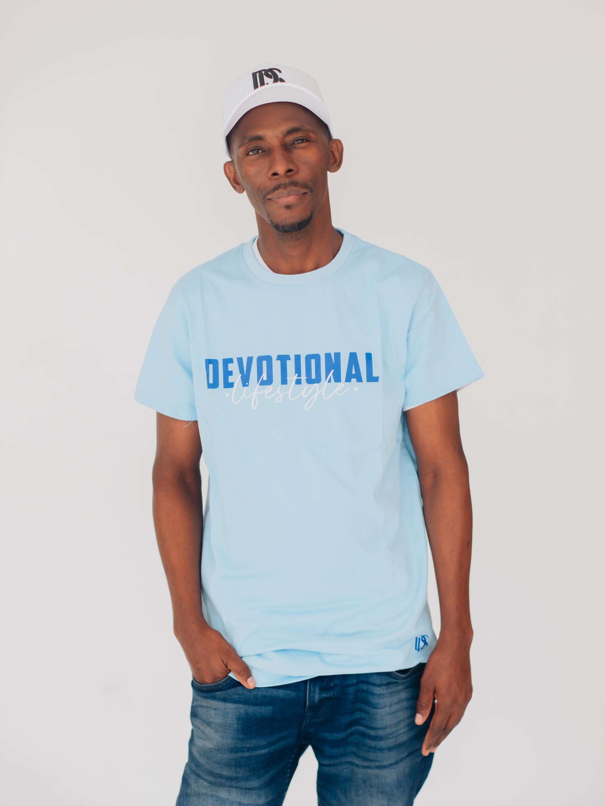 Devotional  Lifestyle  Light blue Curved  Hem T-shirt Devotional Lifestyle