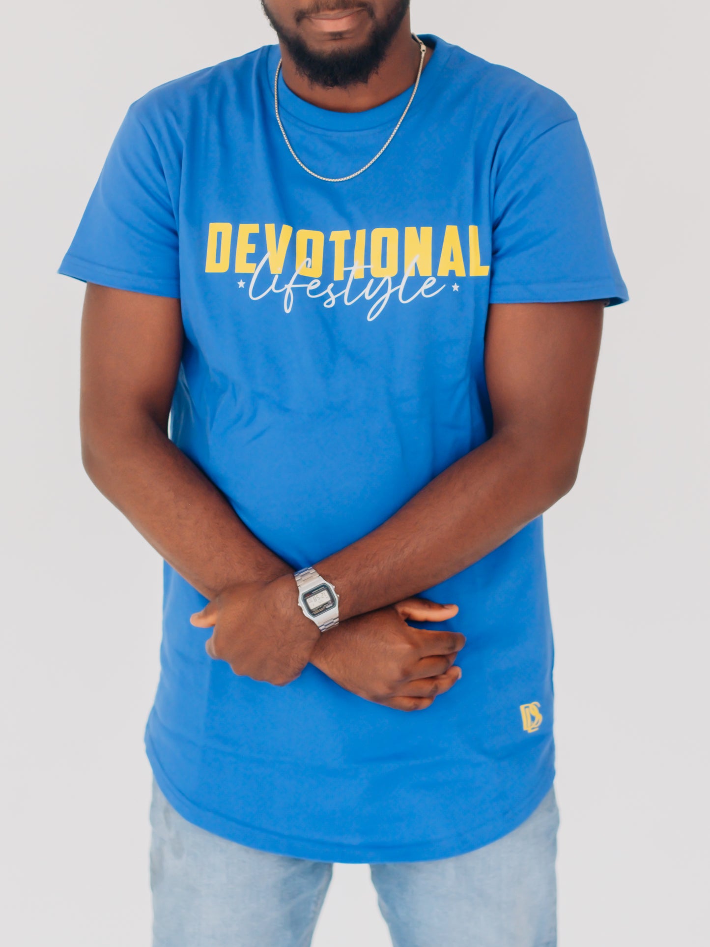 Devotional Lifestyle Royal Blue Curved  Hem T-shirt Devotional Lifestyle