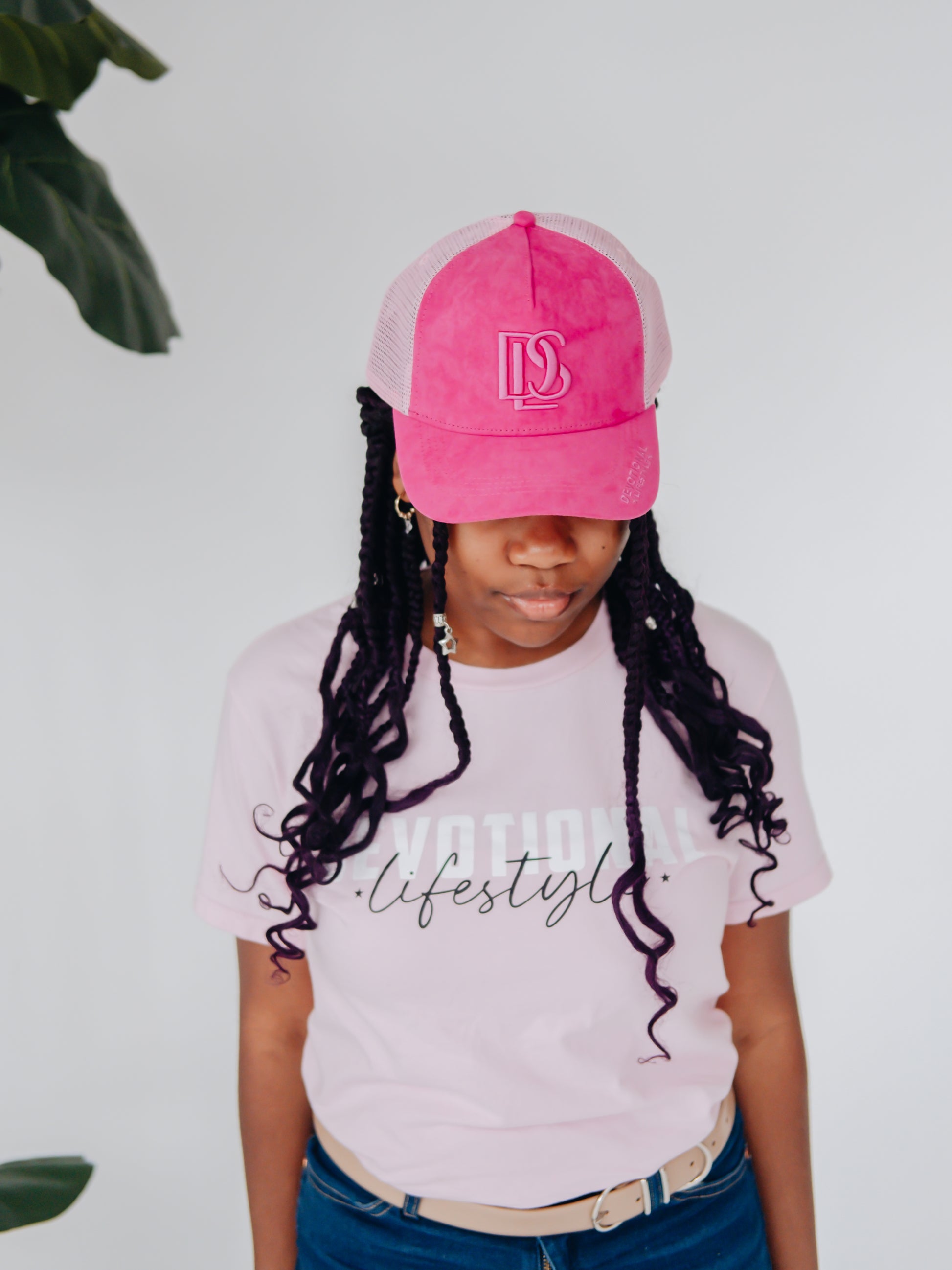 Devotional  Lifestyle  Pink Curved  Hem T-shirt Devotional Lifestyle