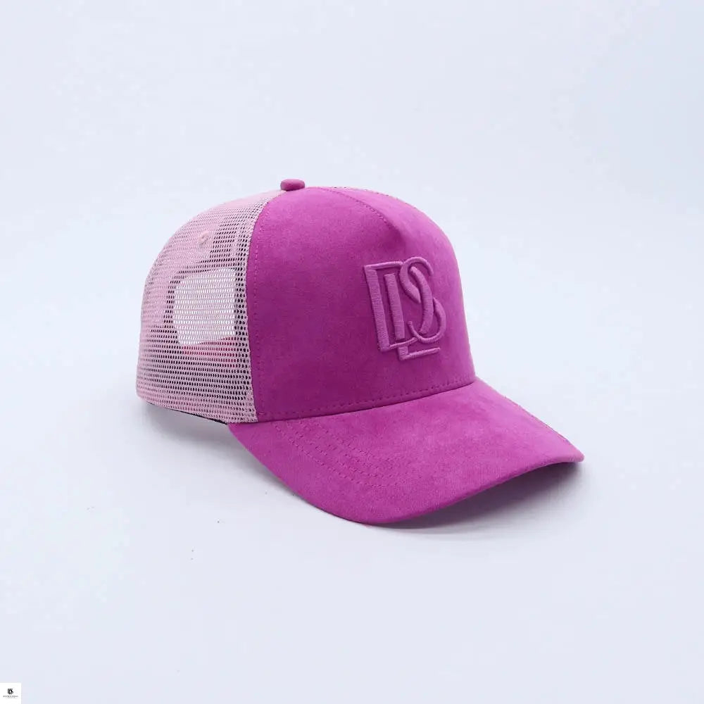 Devotional Lifestyle Pink Trucker Hat Suede Mesh