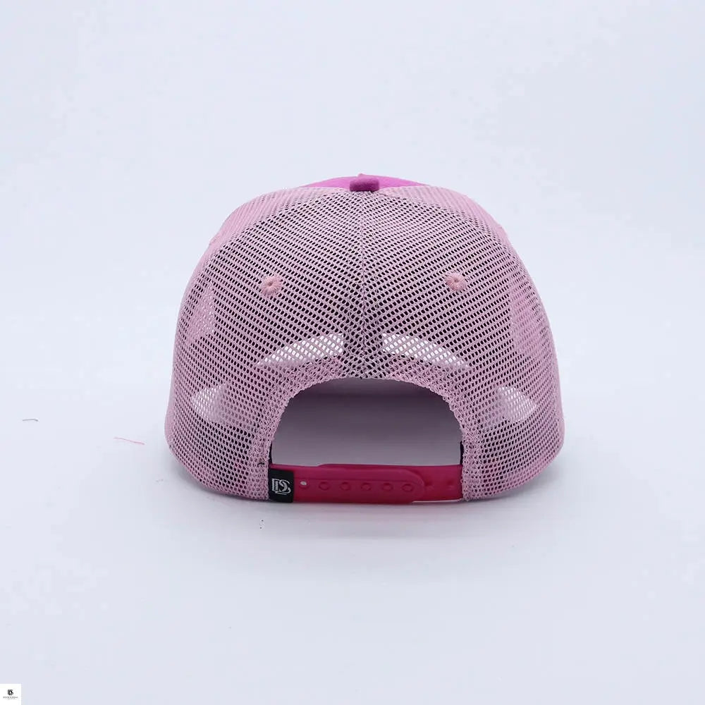 Devotional Lifestyle Pink Trucker Hat Suede Mesh