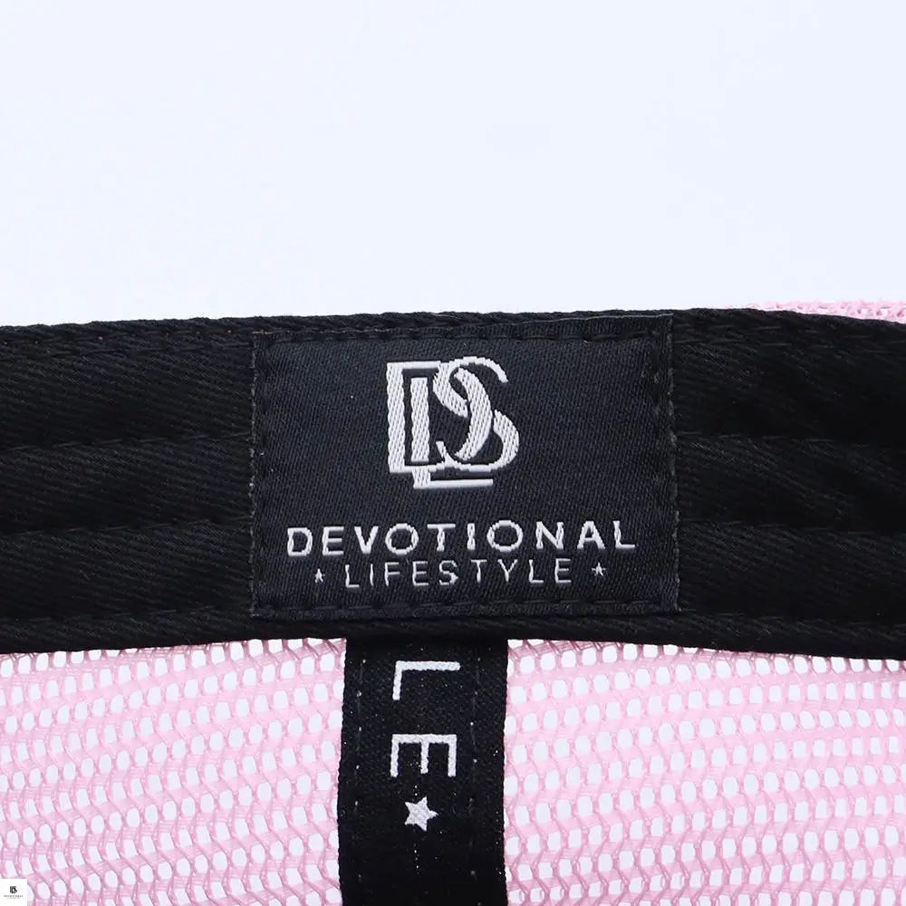 Devotional Lifestyle Pink Trucker Hat Suede Mesh