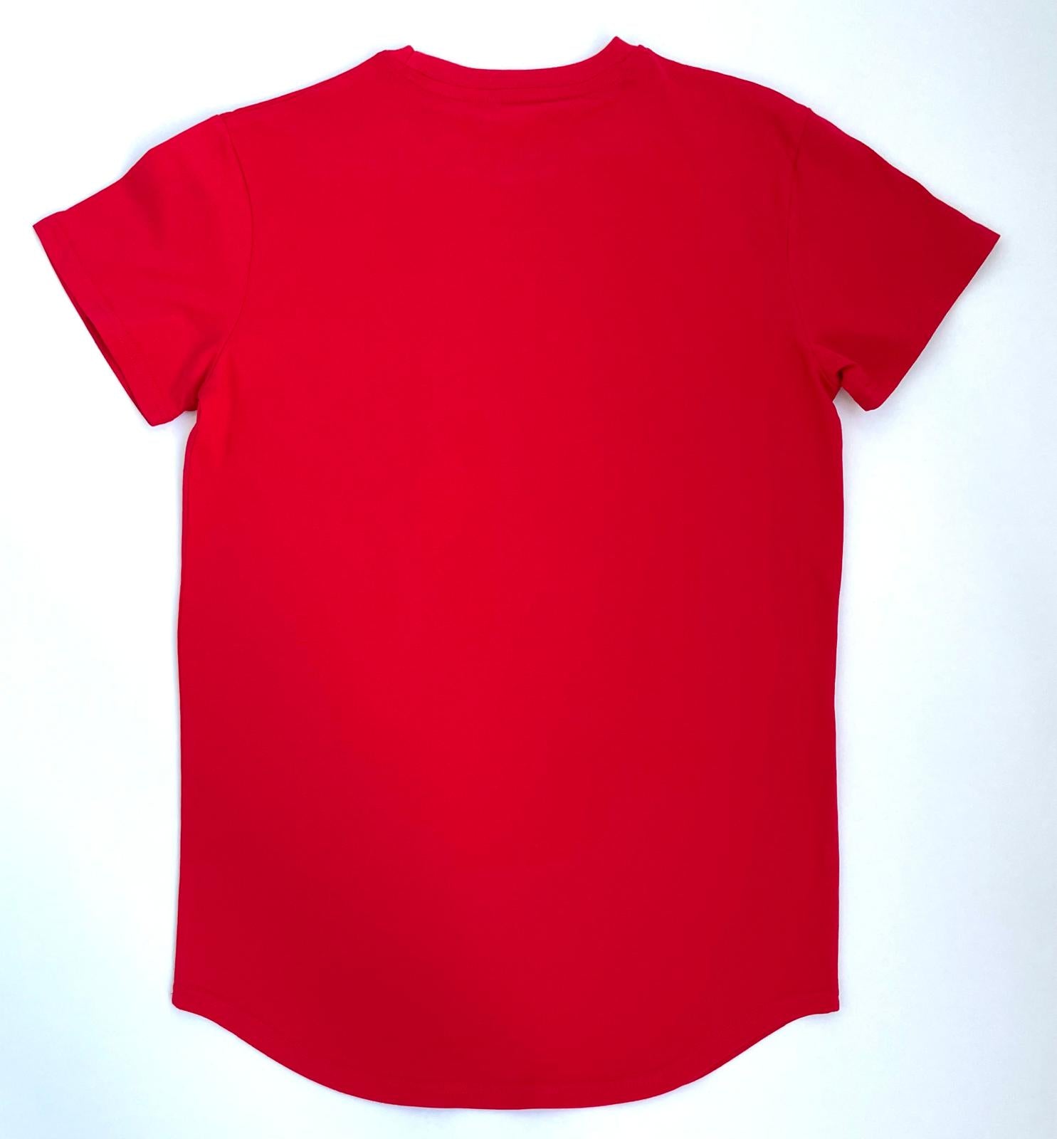 Devotional  Lifestyle  Red Curved  Hem T-shirt Devotional Lifestyle