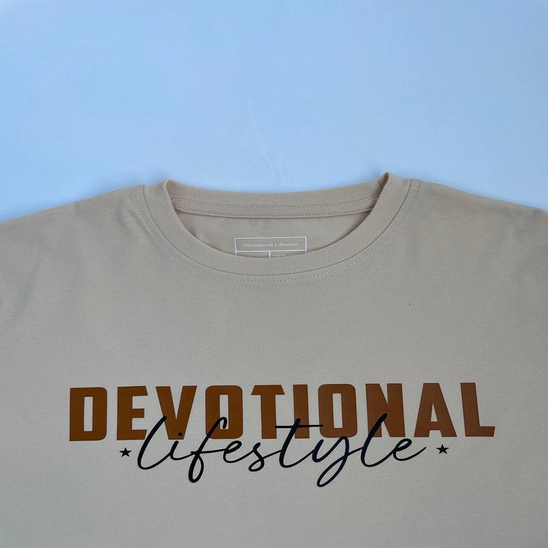 Devotional Lifestyle Light Apricot Curved Hem T-shrit - Devotionals Lifestyle