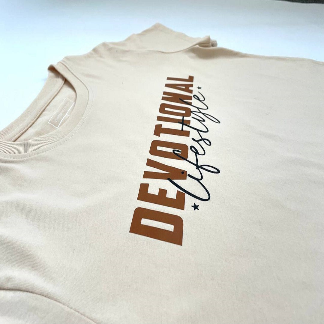 Devotional Lifestyle Light Apricot Curved Hem T-shrit - Devotionals Lifestyle