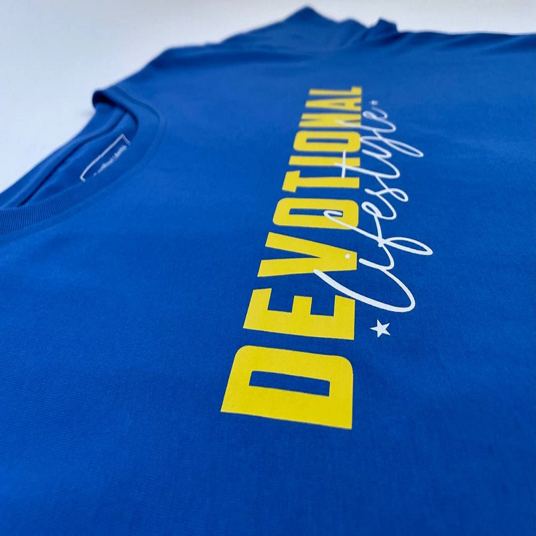 Devotional Lifestyle Royal Blue Curved  Hem T-shirt - Devotionals Lifestyle