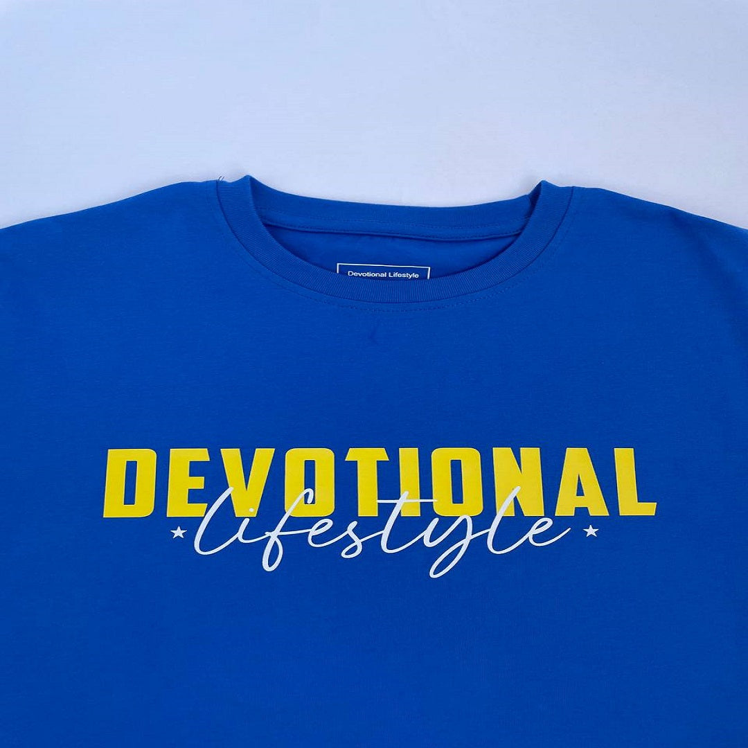 Devotional Lifestyle Royal Blue Curved  Hem T-shirt - Devotionals Lifestyle