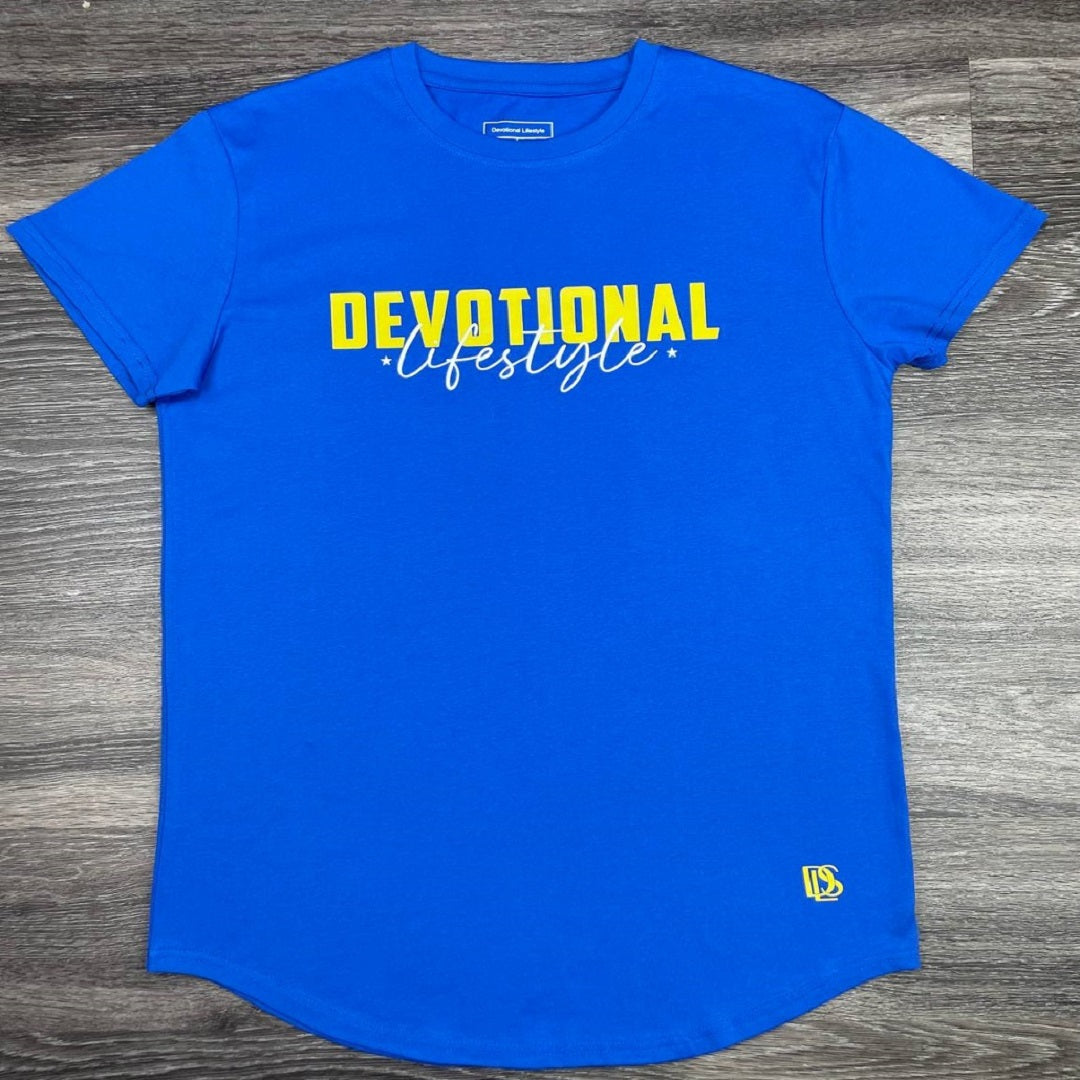 Devotional Lifestyle Royal Blue Curved  Hem T-shirt Devotional Lifestyle