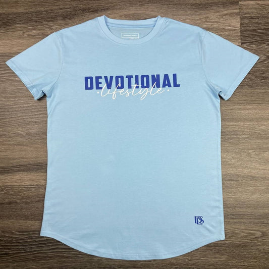 Devotional  Lifestyle  Light blue Curved  Hem T-shirt Devotional Lifestyle