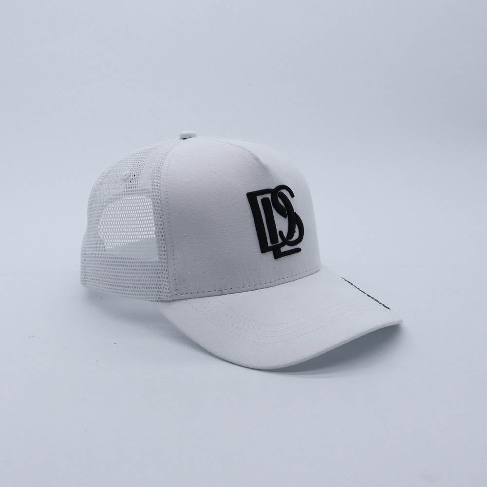 Devtional Lifestyle White Trucker Hat Suede Mesh - Devotionals Lifestyle